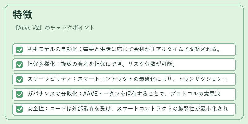 特徴（Aave V2）の図解