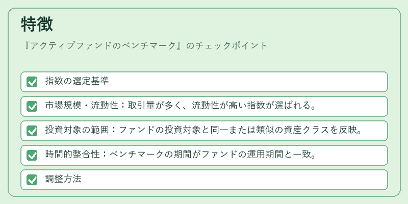 特徴（アクティブファンドのベンチマーク）の図解