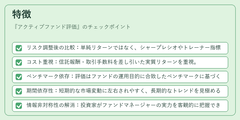 特徴（アクティブファンド評価）の図解