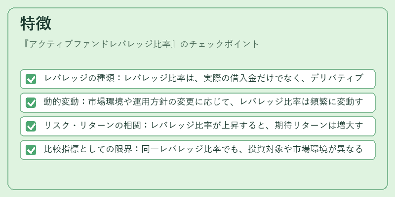 特徴(アクティブファンドレバレッジ比率)の図解