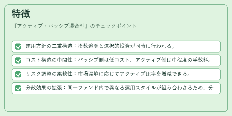 特徴(アクティブ・パッシブ混合型)の図解