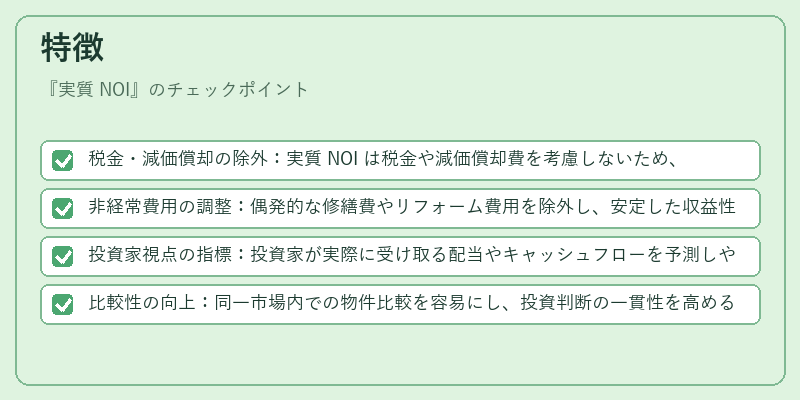 特徴（実質 NOI）の図解