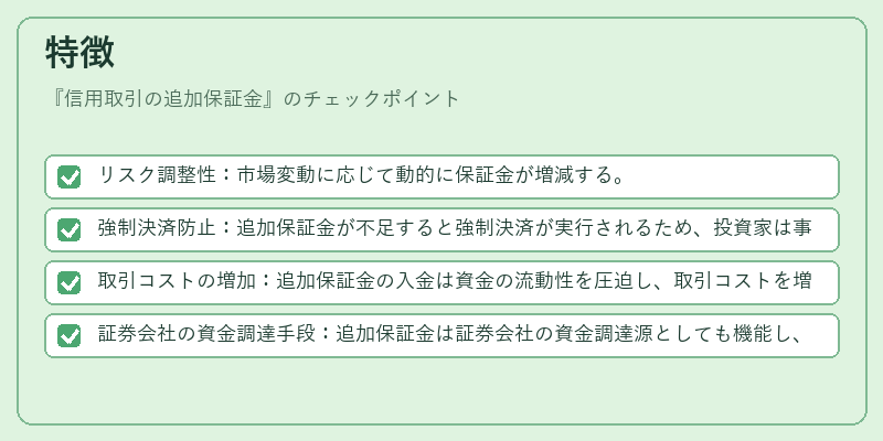 特徴（信用取引の追加保証金）の図解