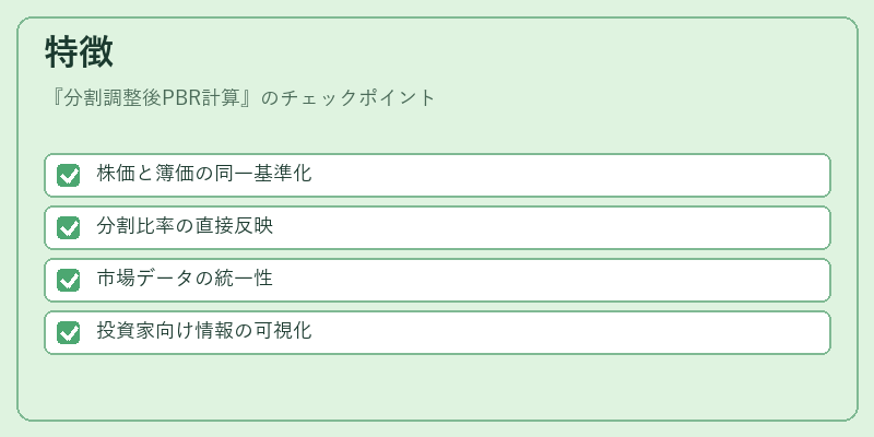 特徴（分割調整後PBR計算）の図解