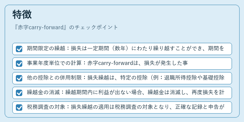 特徴（赤字carry-forward）の図解