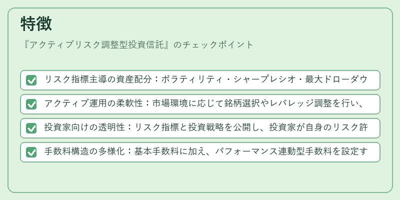 特徴（アクティブリスク調整型投資信託）の図解