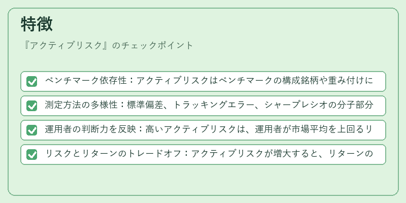 特徴（アクティブリスク）の図解