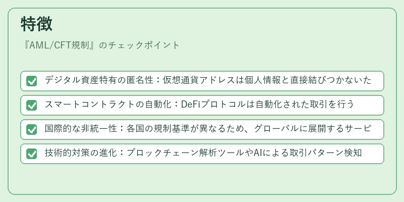 特徴(AML/CFT規制)の図解