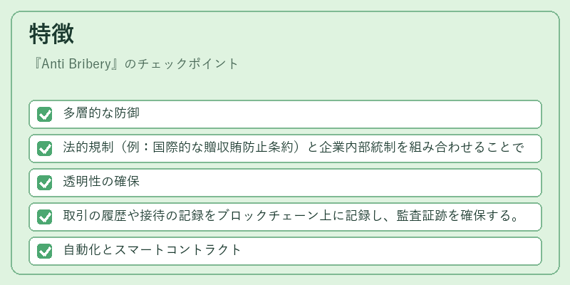特徴(Anti Bribery)の図解