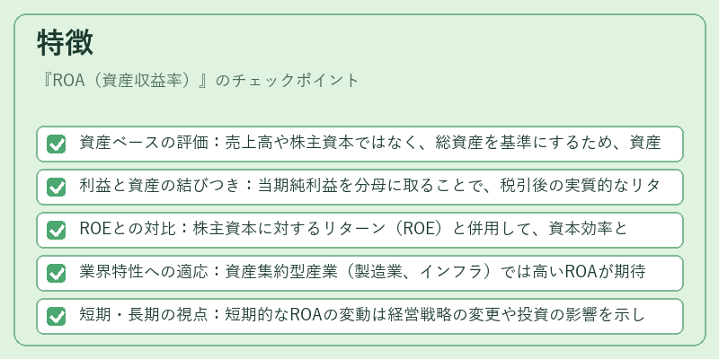 特徴（ROA（資産収益率））の図解