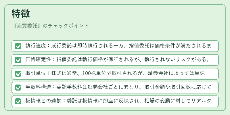 特徴（売買委託）の図解