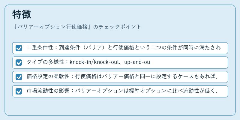 特徴（バリアーオプション行使価格）の図解