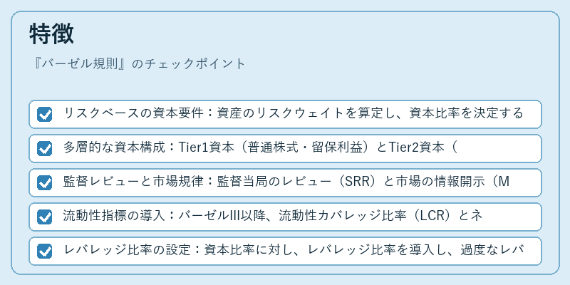特徴（バーゼル規則）の図解