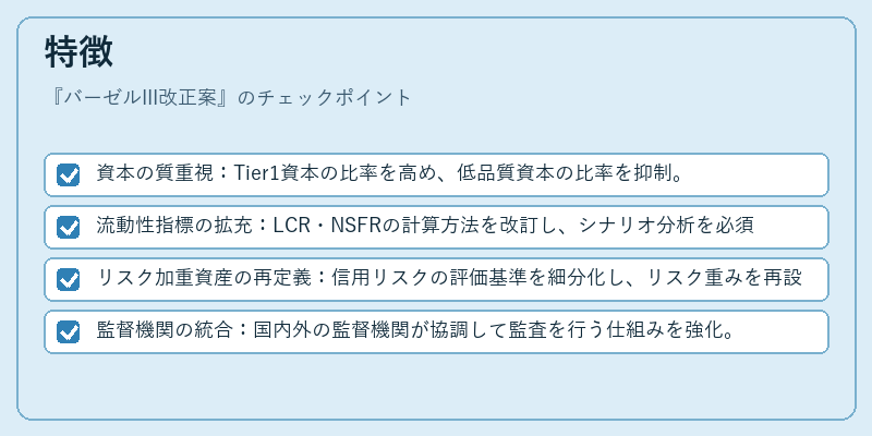 特徴（バーゼルIII改正案）の図解