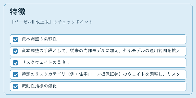 特徴（バーゼルIII改正版）の図解