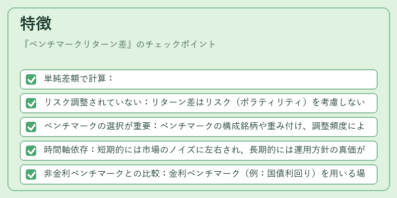 特徴（ベンチマークリターン差）の図解