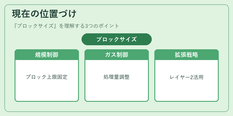 現在の位置づけ（ブロックサイズ）の図解