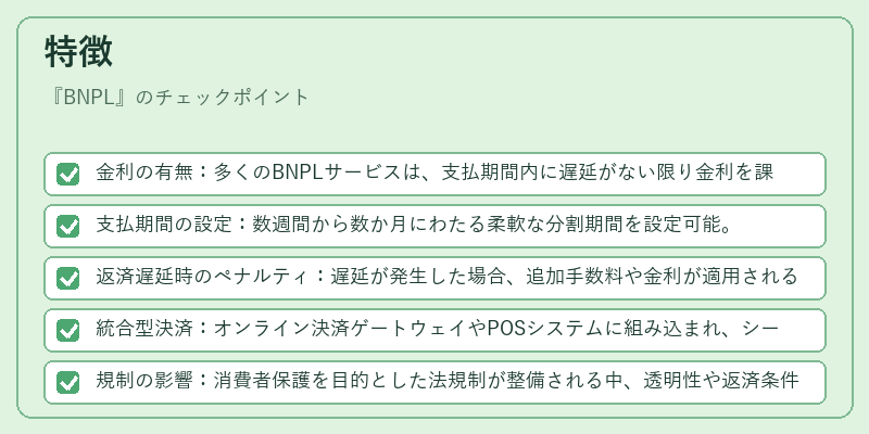 特徴（BNPL）の図解