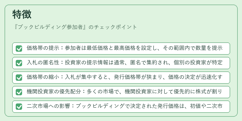 特徴（ブックビルディング参加者）の図解