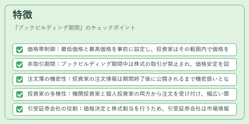 特徴（ブックビルディング期間）の図解