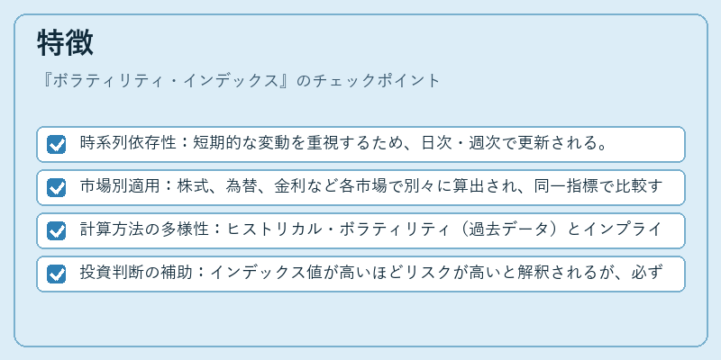 特徴（ボラティリティ・インデックス）の図解