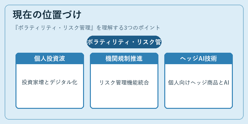現在の位置づけ（ボラティリティ・リスク管理）の図解