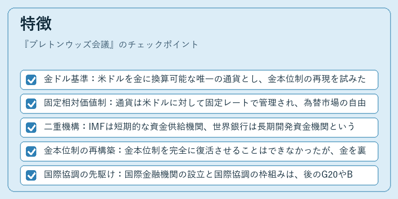 特徴（ブレトンウッズ会議）の図解