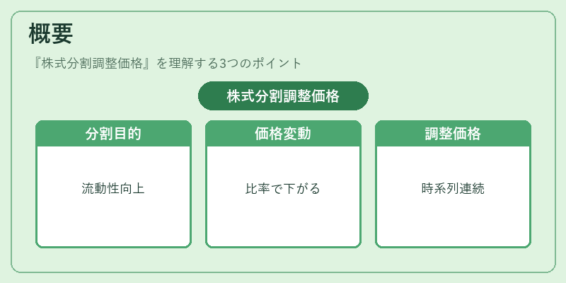 概要（株式分割調整価格）の図解