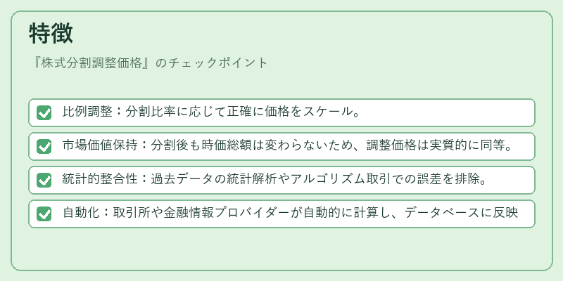 特徴（株式分割調整価格）の図解