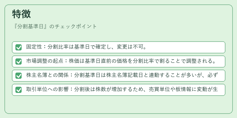 特徴(分割基準日)の図解