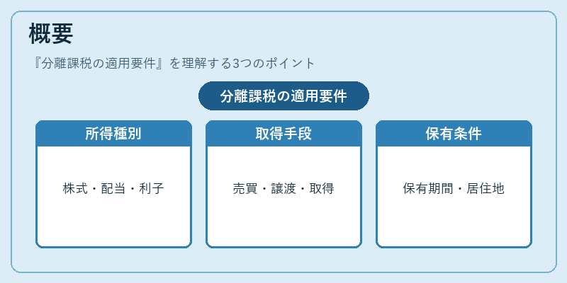 概要（分離課税の適用要件）の図解