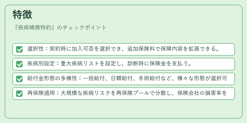 特徴（疾病補償特約）の図解
