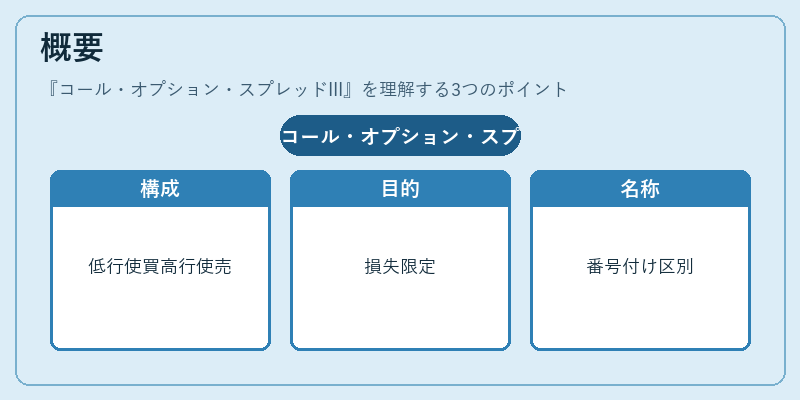 概要（コール・オプション・スプレッドIII）の図解