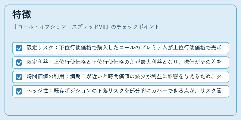 特徴（コール・オプション・スプレッドVII）の図解