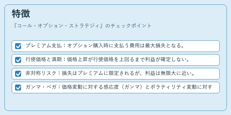 特徴（コール・オプション・ストラテジィ）の図解