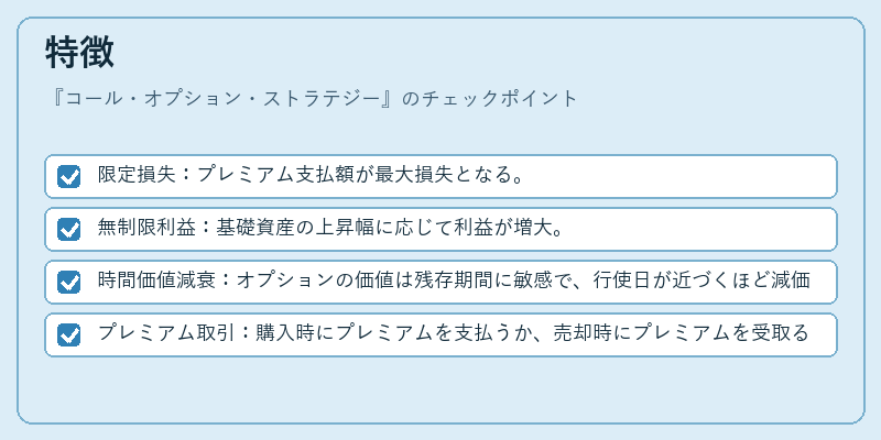 特徴（コール・オプション・ストラテジー）の図解