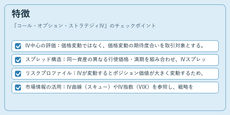 特徴（コール・オプション・ストラテジィIV）の図解