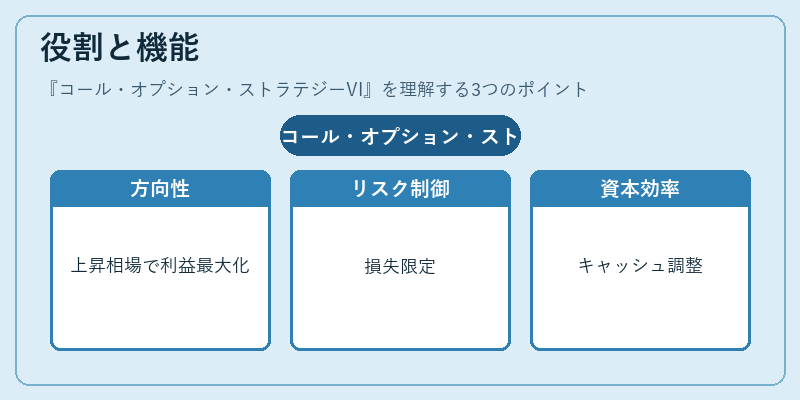 役割と機能（コール・オプション・ストラテジーVI）の図解