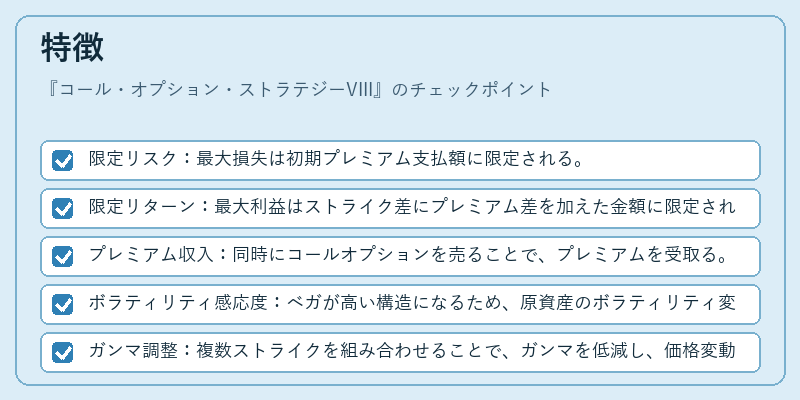 特徴（コール・オプション・ストラテジーVIII）の図解