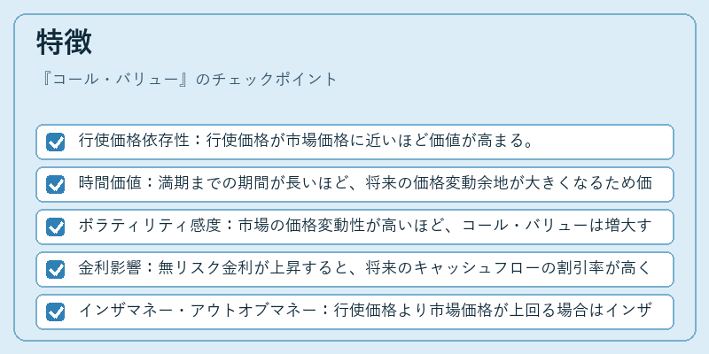 特徴（コール・バリュー）の図解