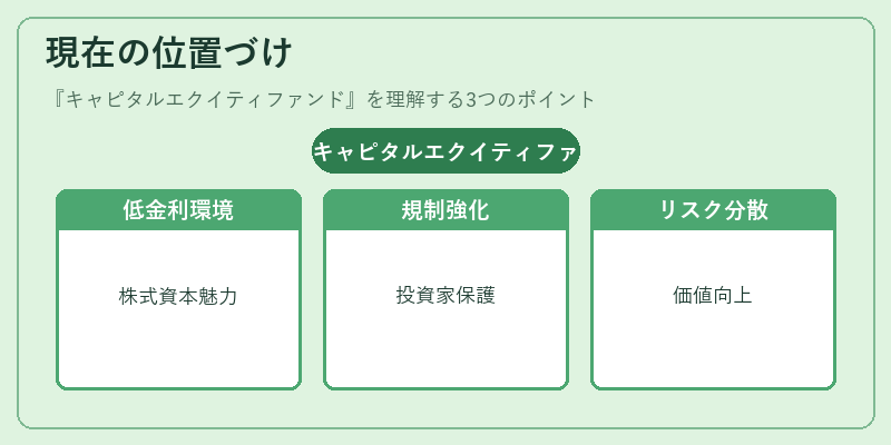現在の位置づけ（キャピタルエクイティファンド）の図解