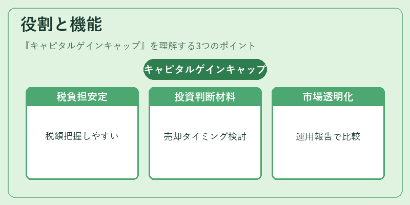 役割と機能（キャピタルゲインキャップ）の図解