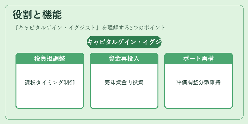 役割と機能（キャピタルゲイン・イグジスト）の図解