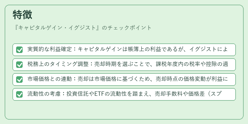 特徴（キャピタルゲイン・イグジスト）の図解