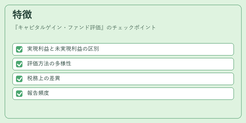 特徴（キャピタルゲイン・ファンド評価）の図解