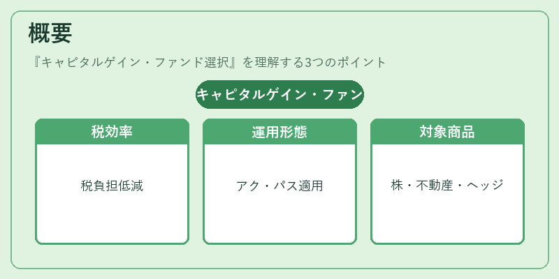 概要（キャピタルゲイン・ファンド選択）の図解