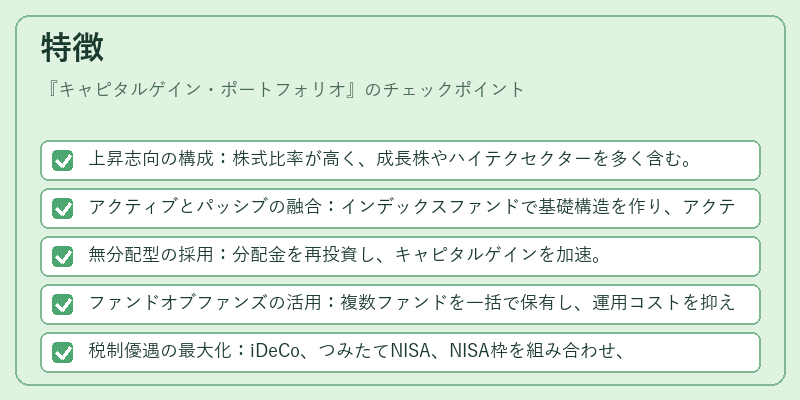 特徴（キャピタルゲイン・ポートフォリオ）の図解