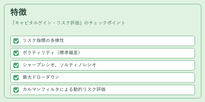 特徴(キャピタルゲイン・リスク評価)の図解