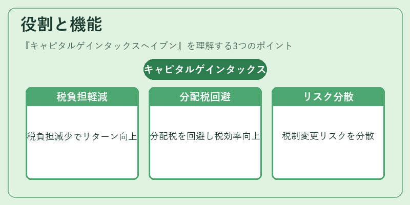 役割と機能（キャピタルゲインタックスヘイブン）の図解