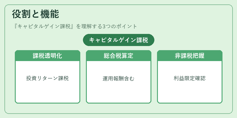 役割と機能（キャピタルゲイン課税）の図解